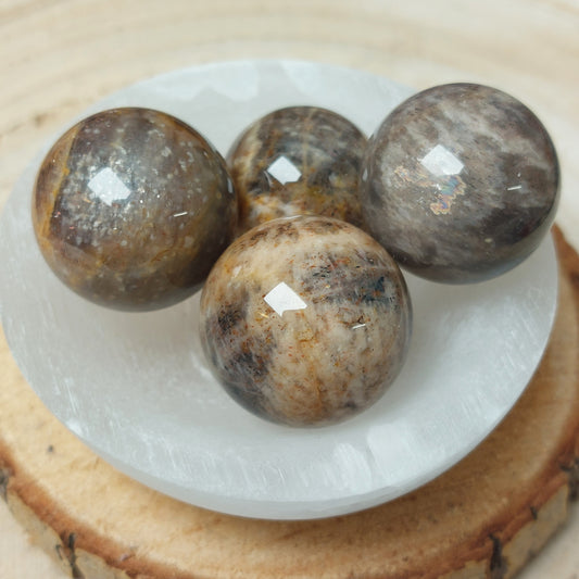 Schwarze Mondstein/Sonnenstein Kugel S