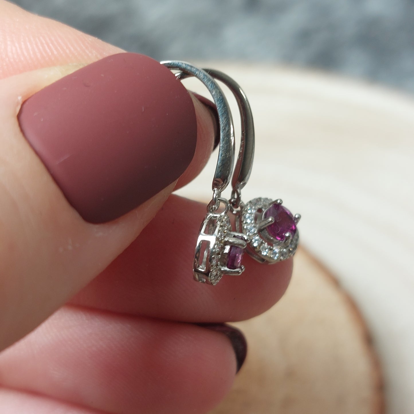 Granat Ohrringe 925er-Silber
