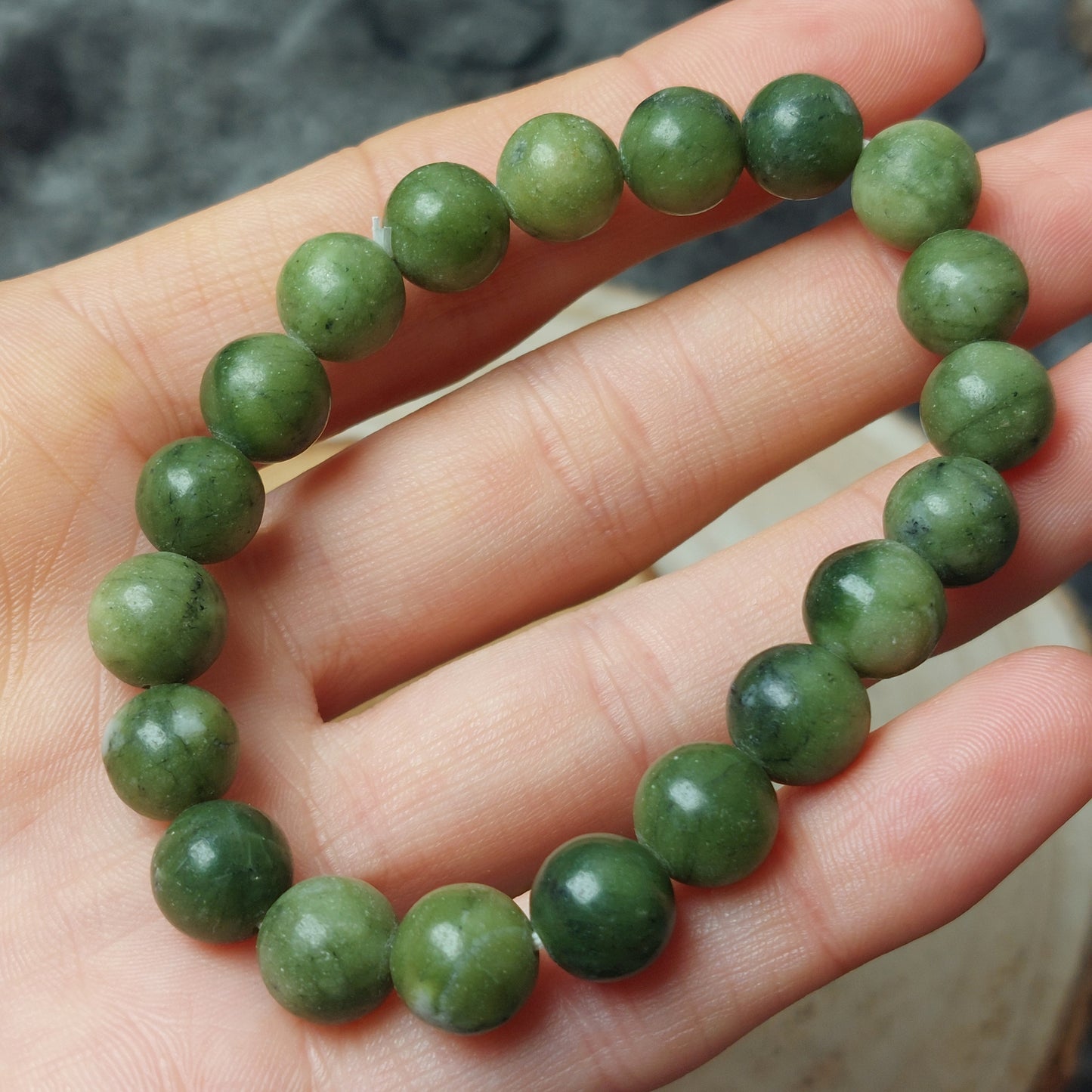 Grüne Jade Armband 10mm
