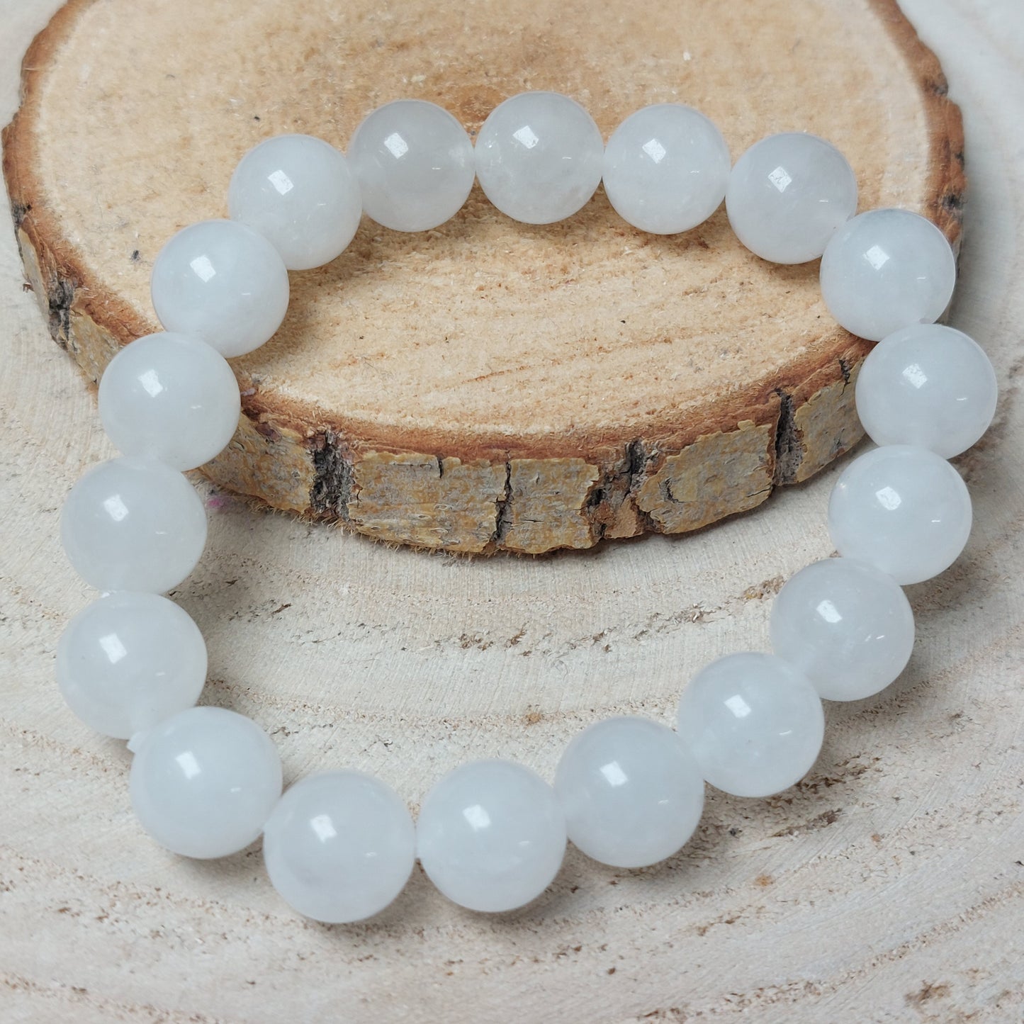 Weiße Jade Armband 10mm