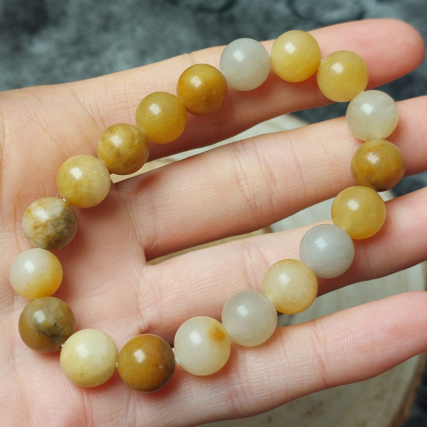Gelbe Jade Armband 10mm
