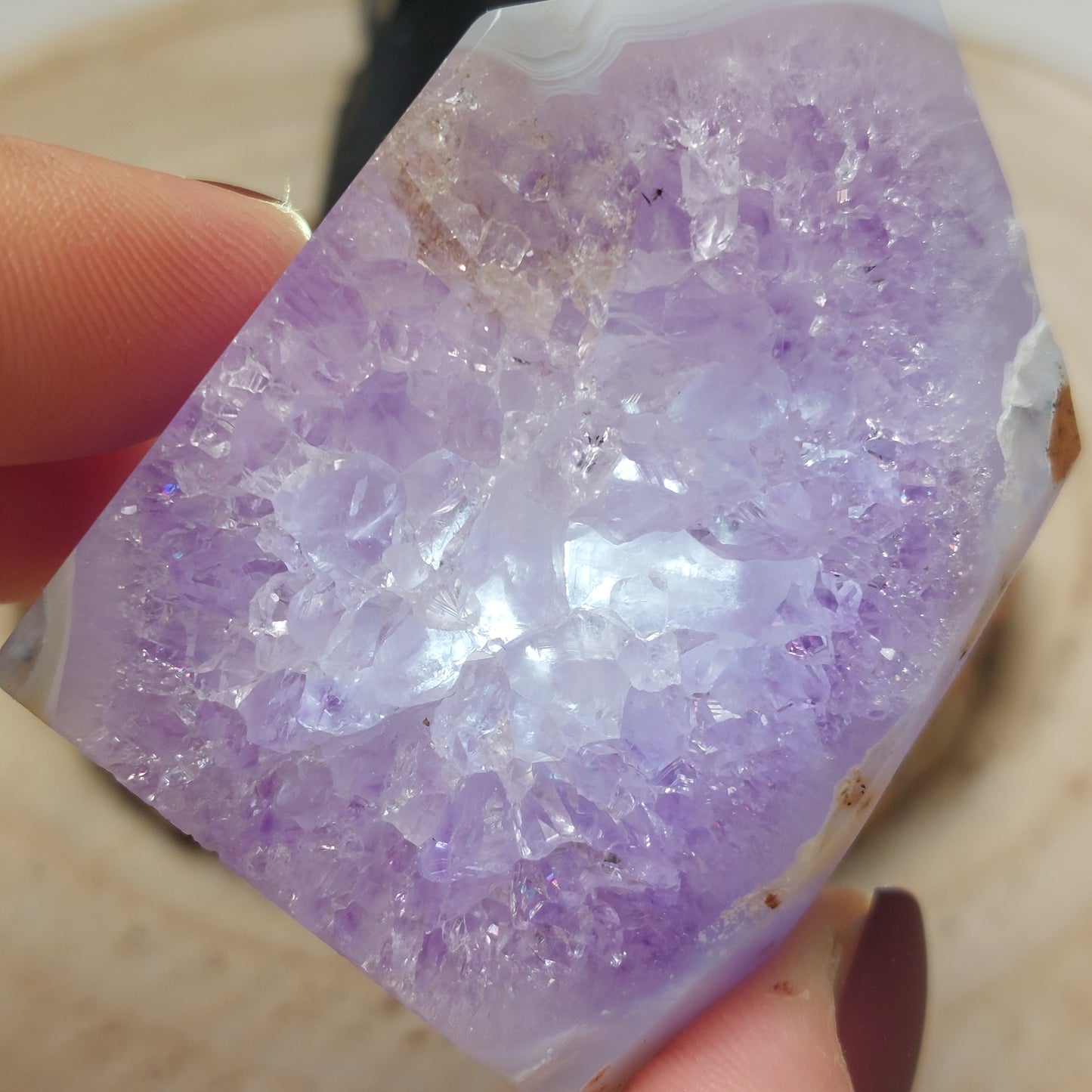 Amethyst druzy Turm mit Achat