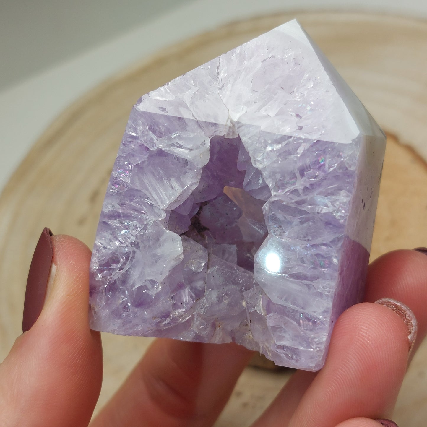 Amethyst druzy Turm mit Achat
