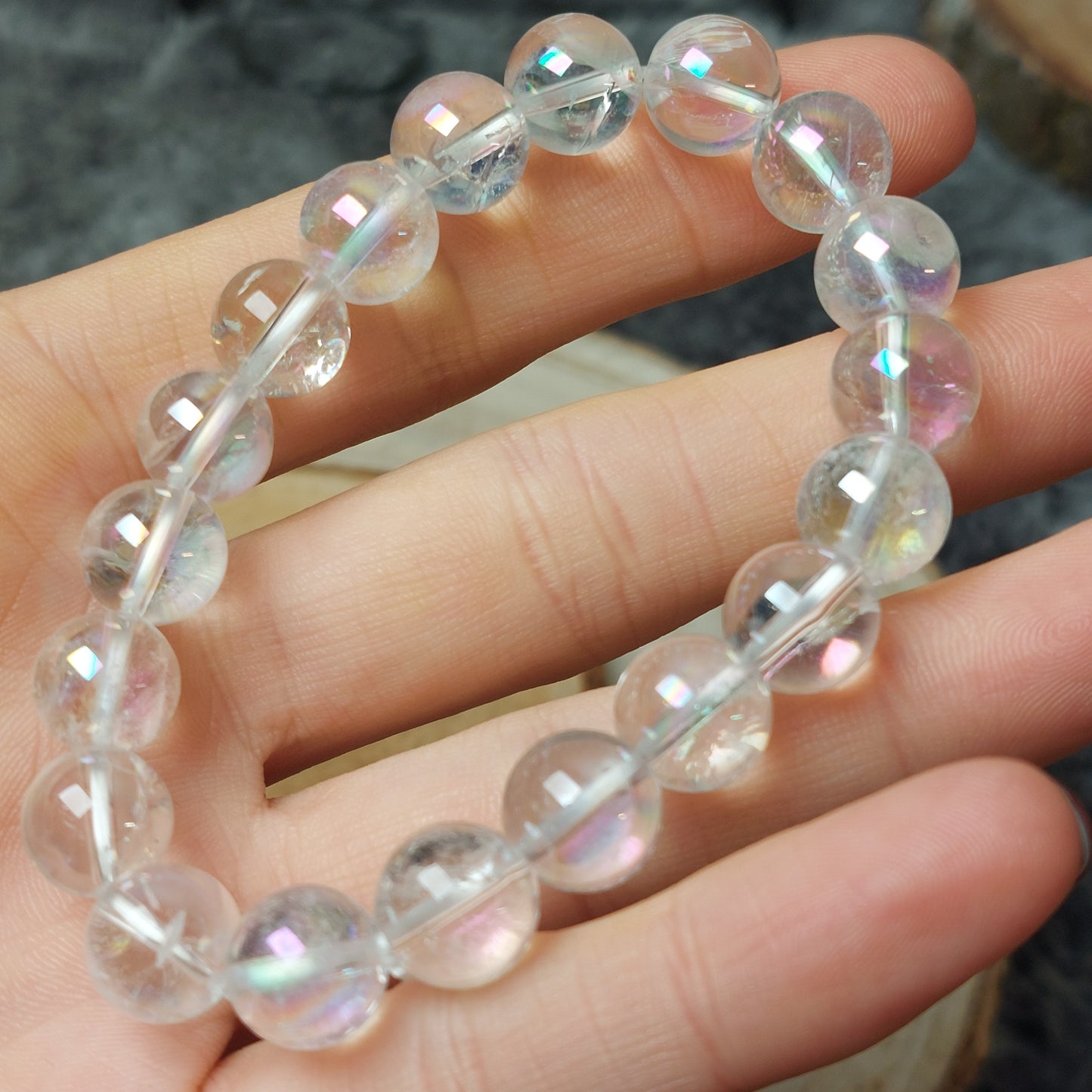 Aura Bergkristall Armband 10mm
