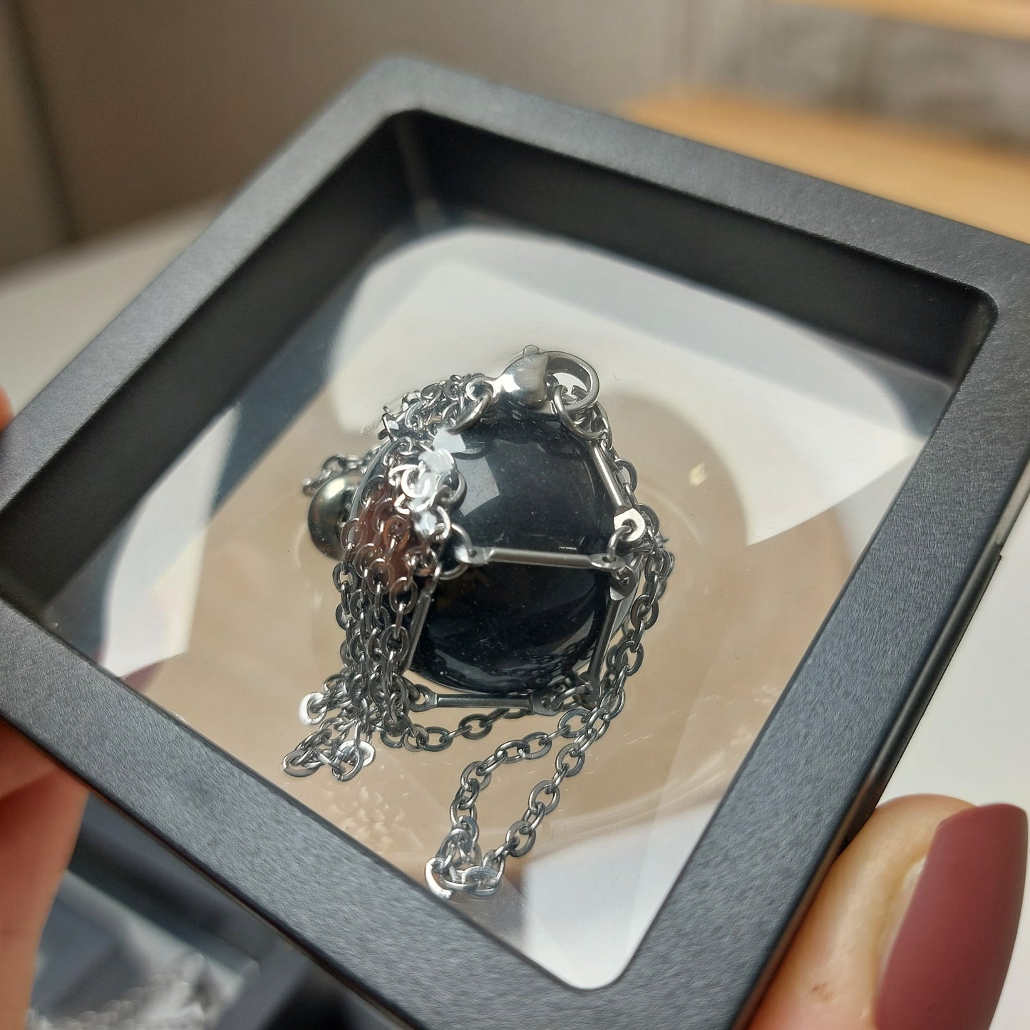 Edelstahl Netzkette inklusive Kugel und Geschenkschachtel