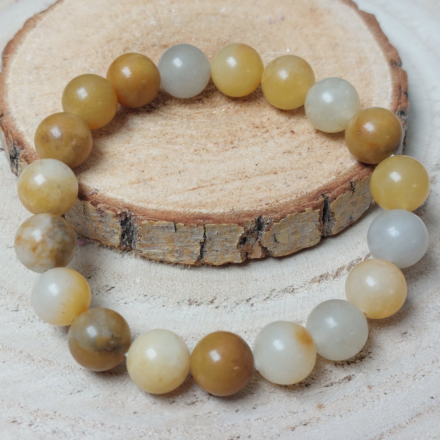 Gelbe Jade Armband 10mm