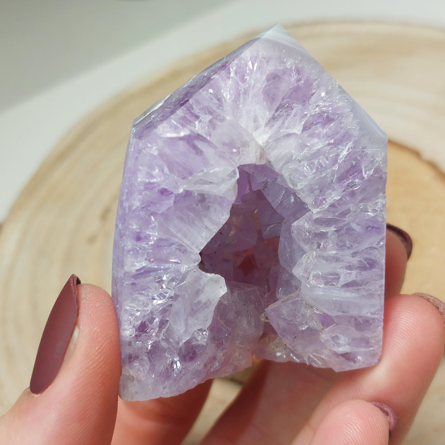 Amethyst druzy Turm mit Achat