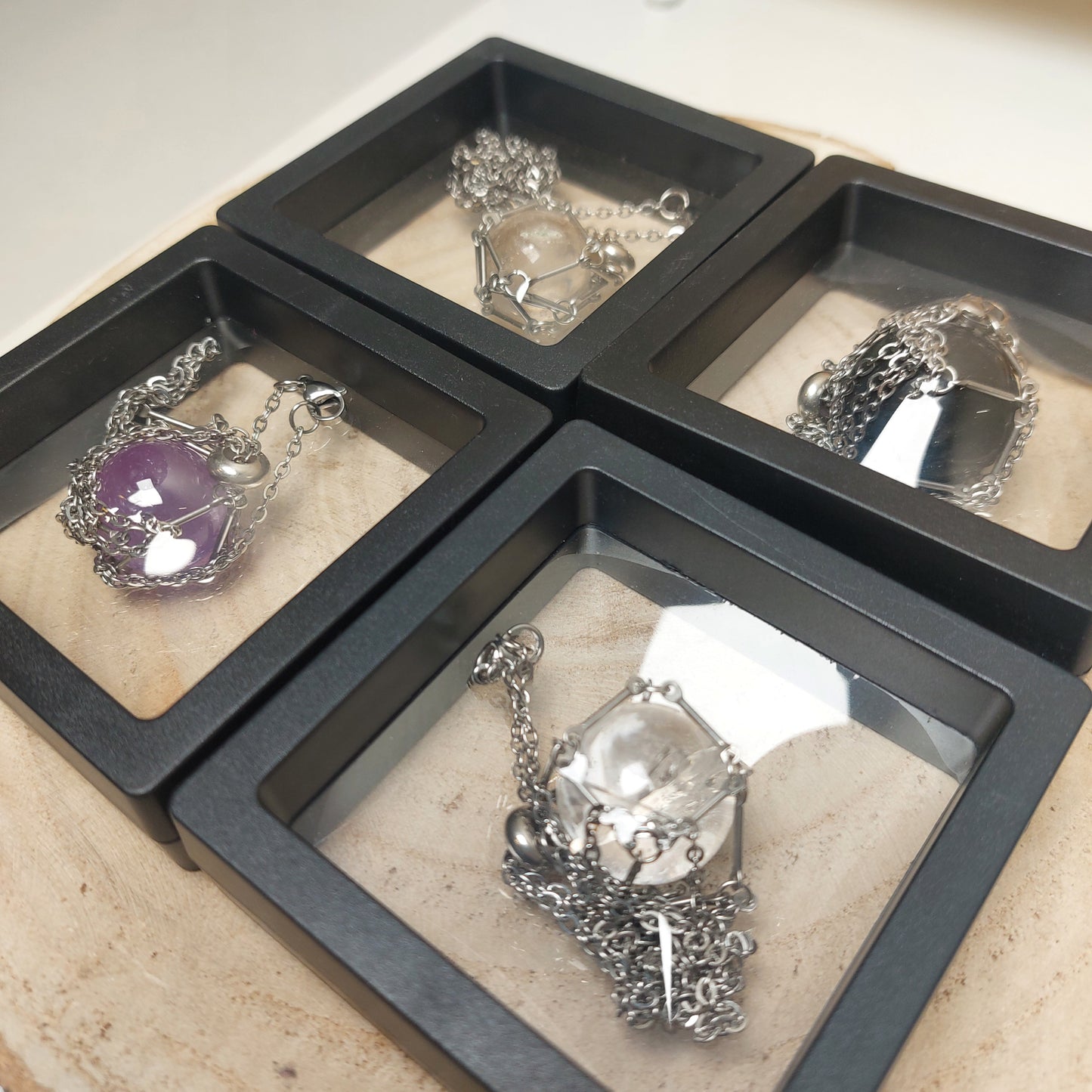Edelstahl Netzkette inklusive Kugel und Geschenkschachtel
