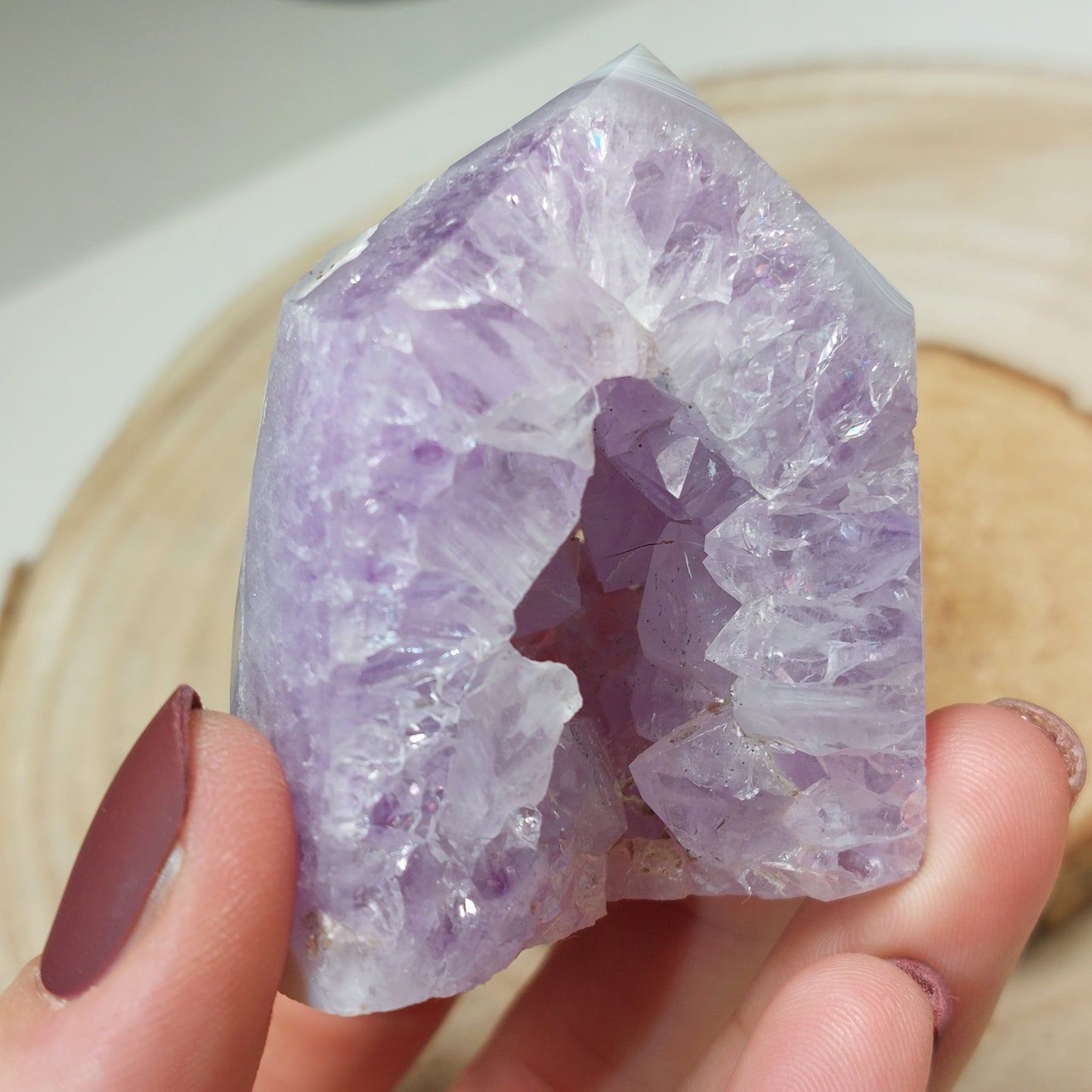Amethyst druzy Turm mit Achat