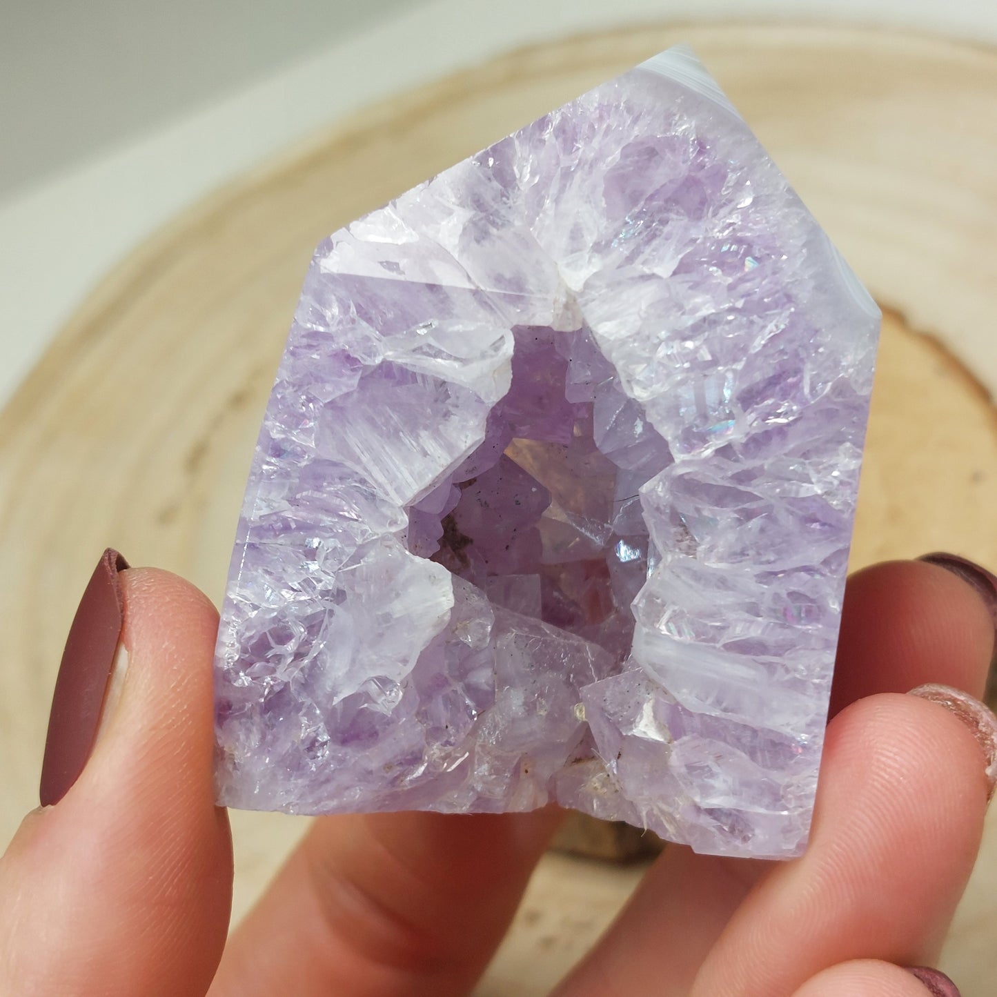 Amethyst druzy Turm mit Achat