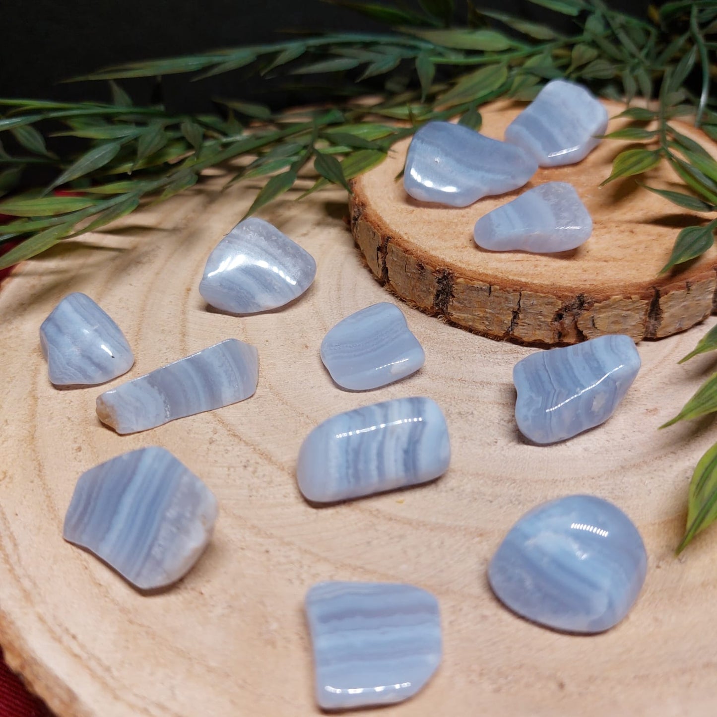 Blue Lace (Chalcedon blau gebändert) Trommelstein