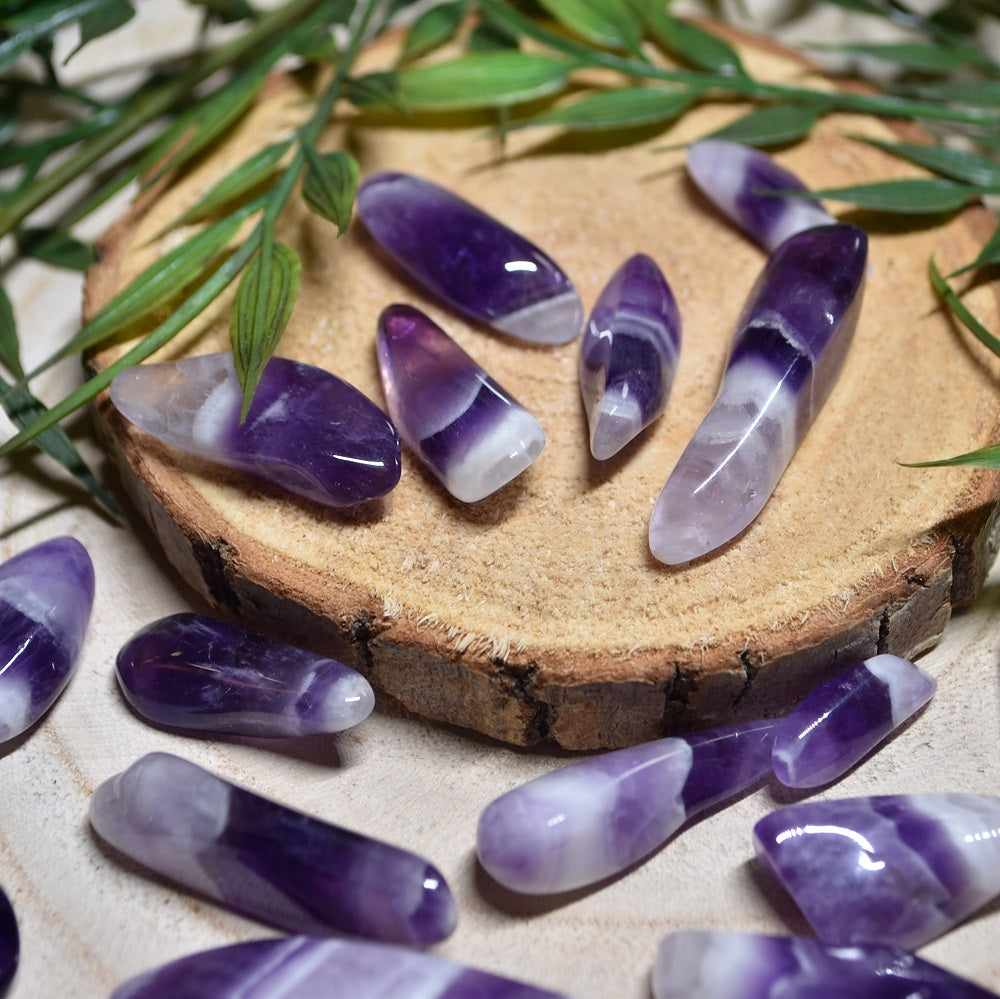 Amethyst (Chevron) Trommelstein länglich