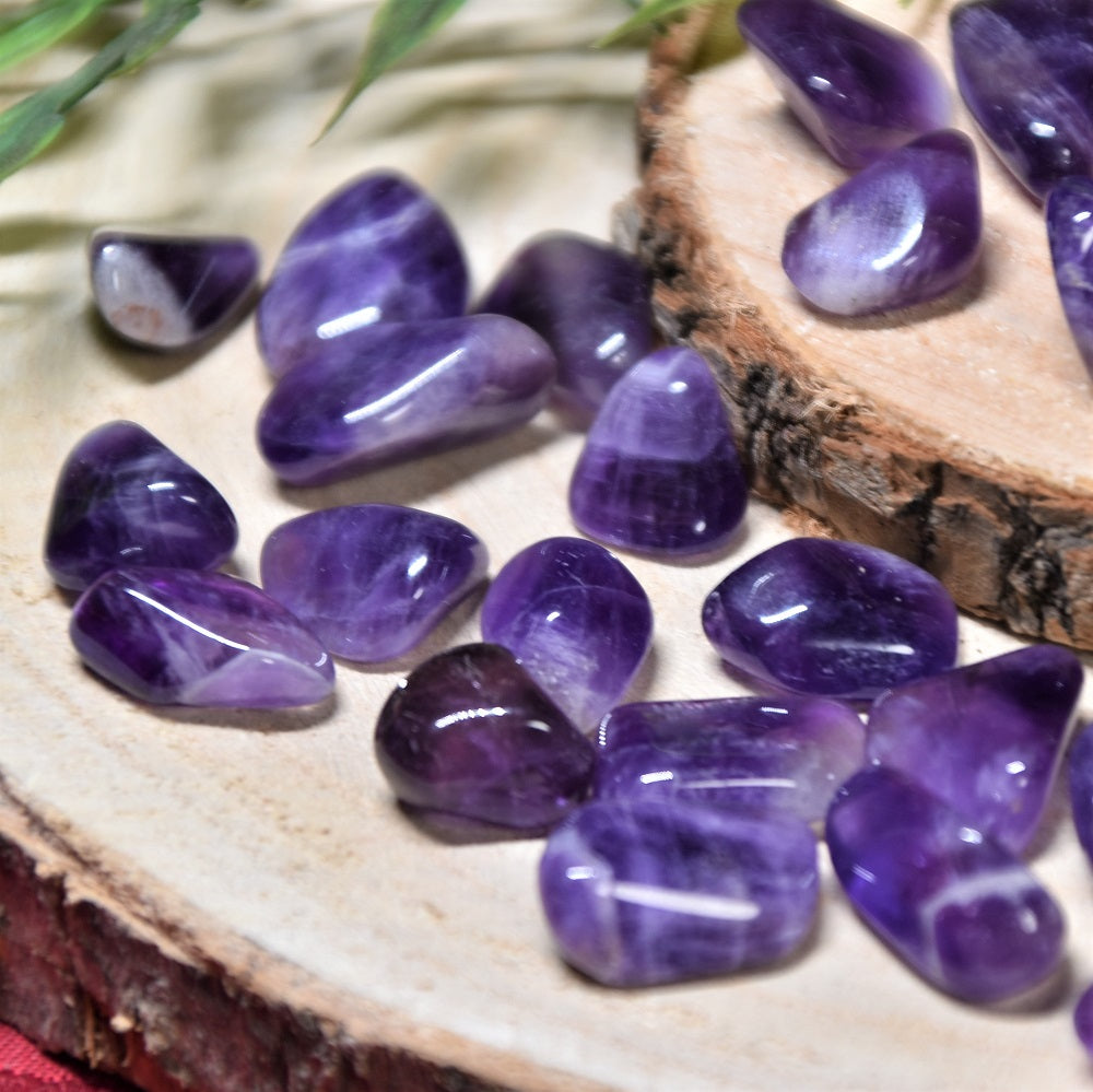 Amethyst (Chevron) Trommelsteine Mini 2. Wahl