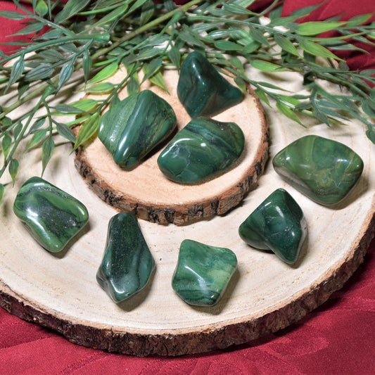 Prasem (Budstone) Trommelstein in A-Qualität