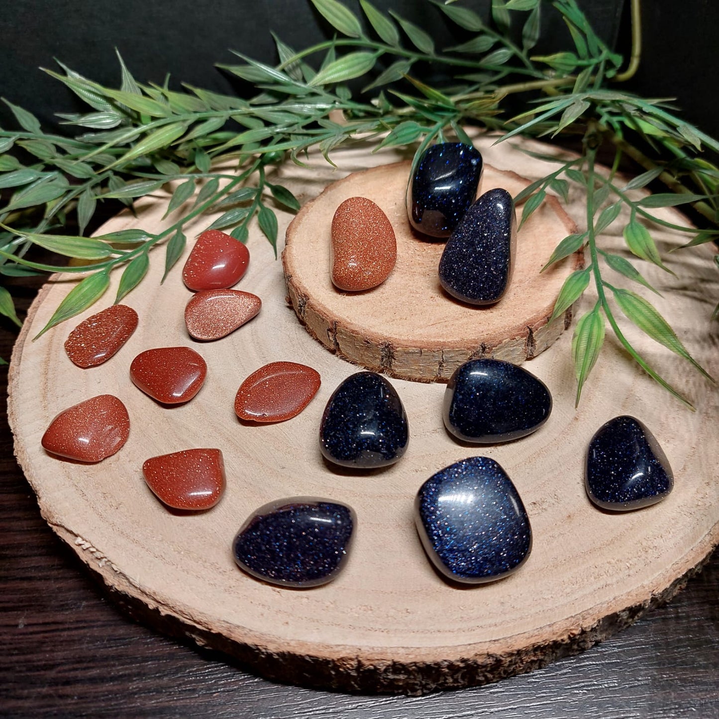 Goldfluss oder Blaufluss Trommelstein