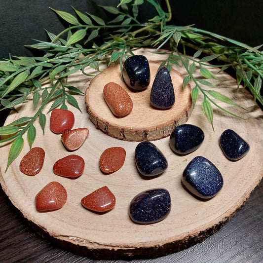 Goldfluss oder Blaufluss Trommelstein