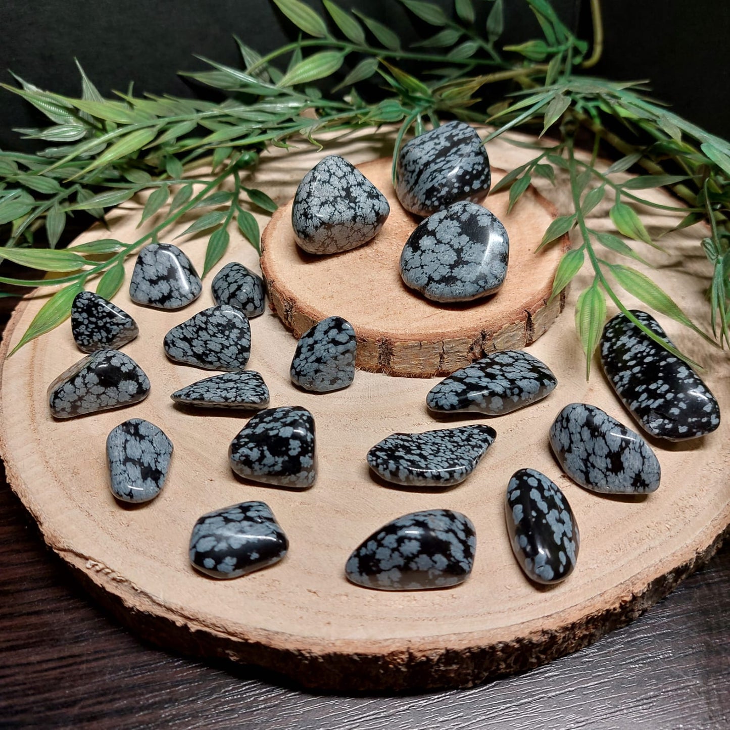 Schneeflocken-Obsidian Trommelstein