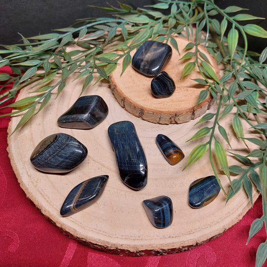 Tigerauge blau (Falkenauge) Trommelstein