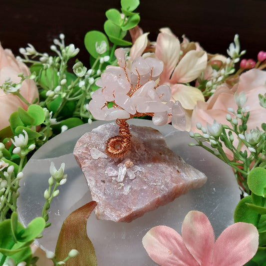 Rosenquarz Edelstein-Baum