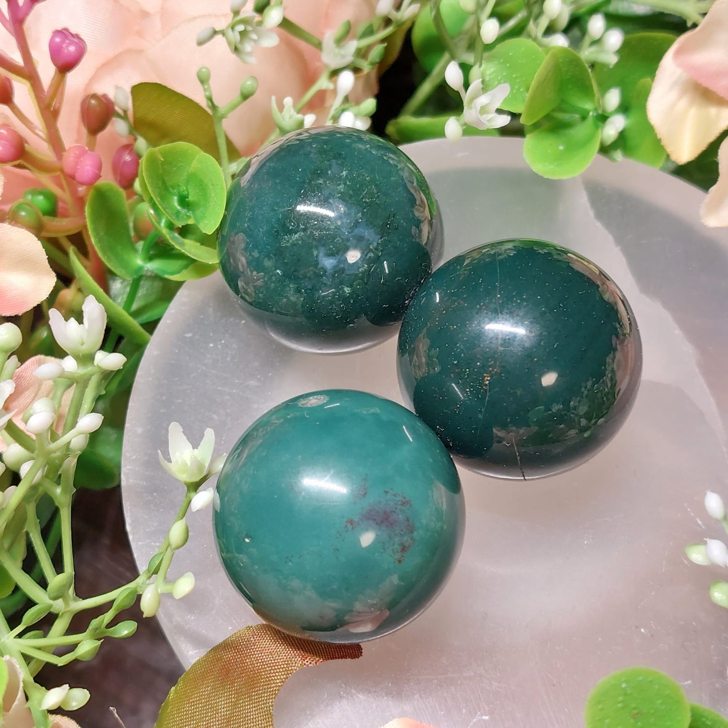Plasma (grüner Chalcedon) Kugel 3 cm