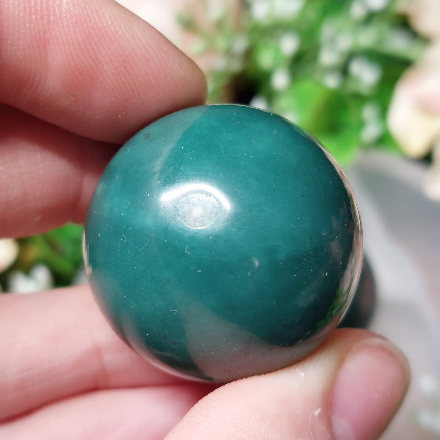 Plasma (grüner Chalcedon) Kugel 3 cm