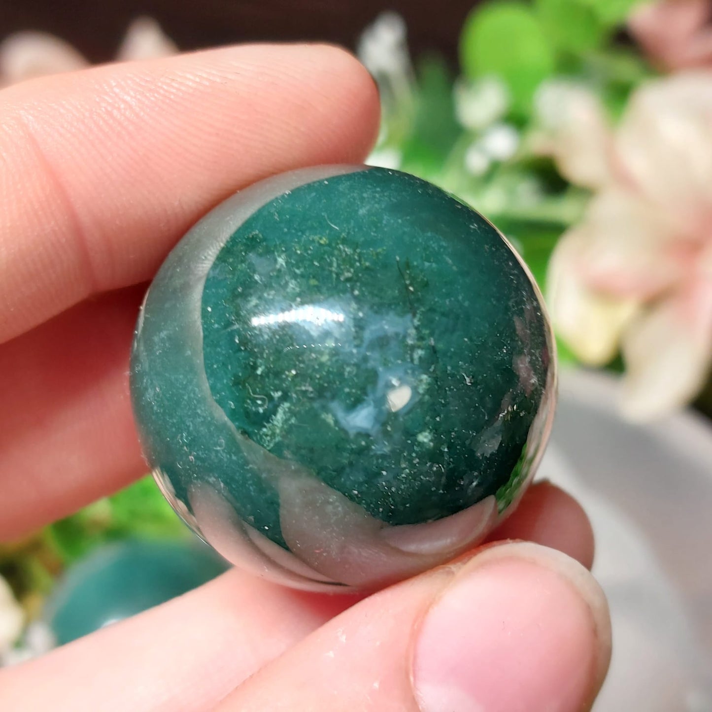 Plasma (grüner Chalcedon) Kugel 3 cm