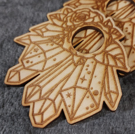 Kugelständer aus Holz - Kristalle