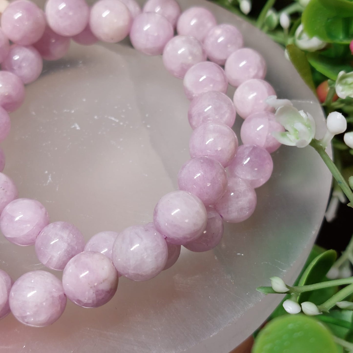 Kunzit Perlen Armband
