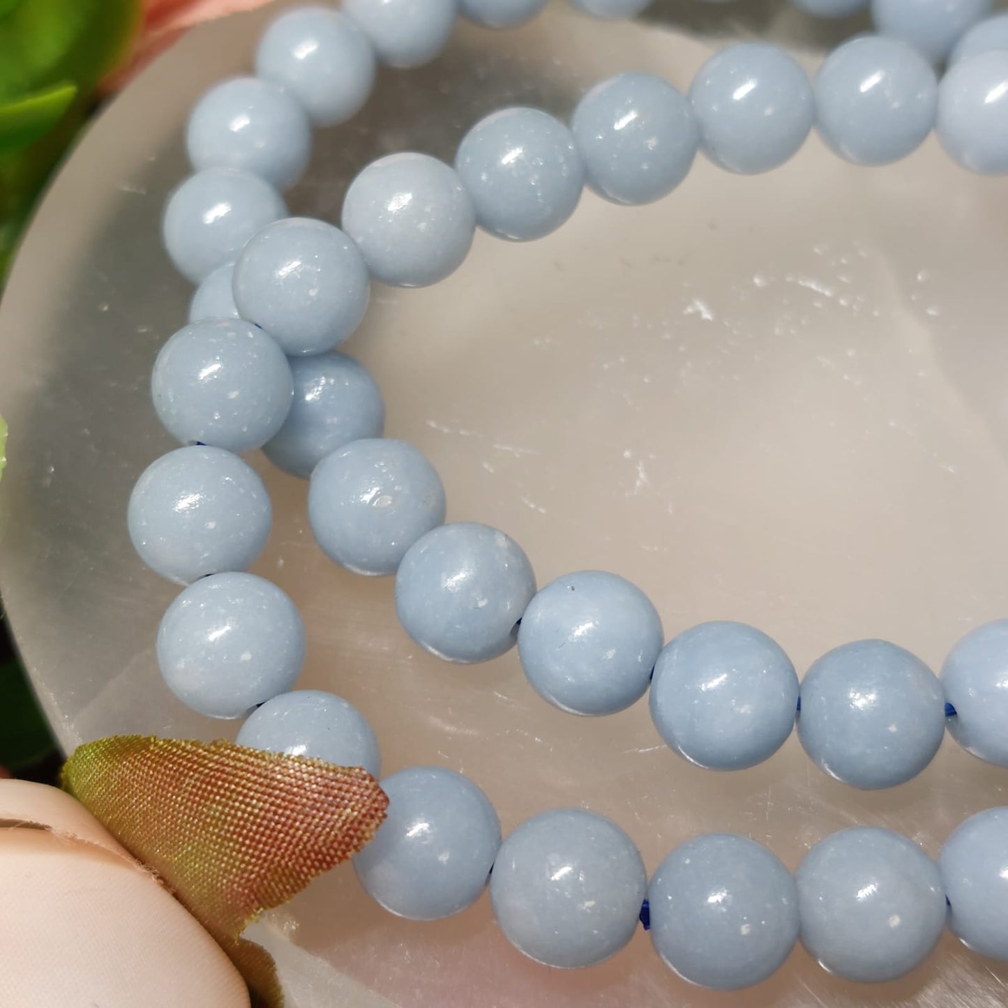 Angelit Perlen Armband