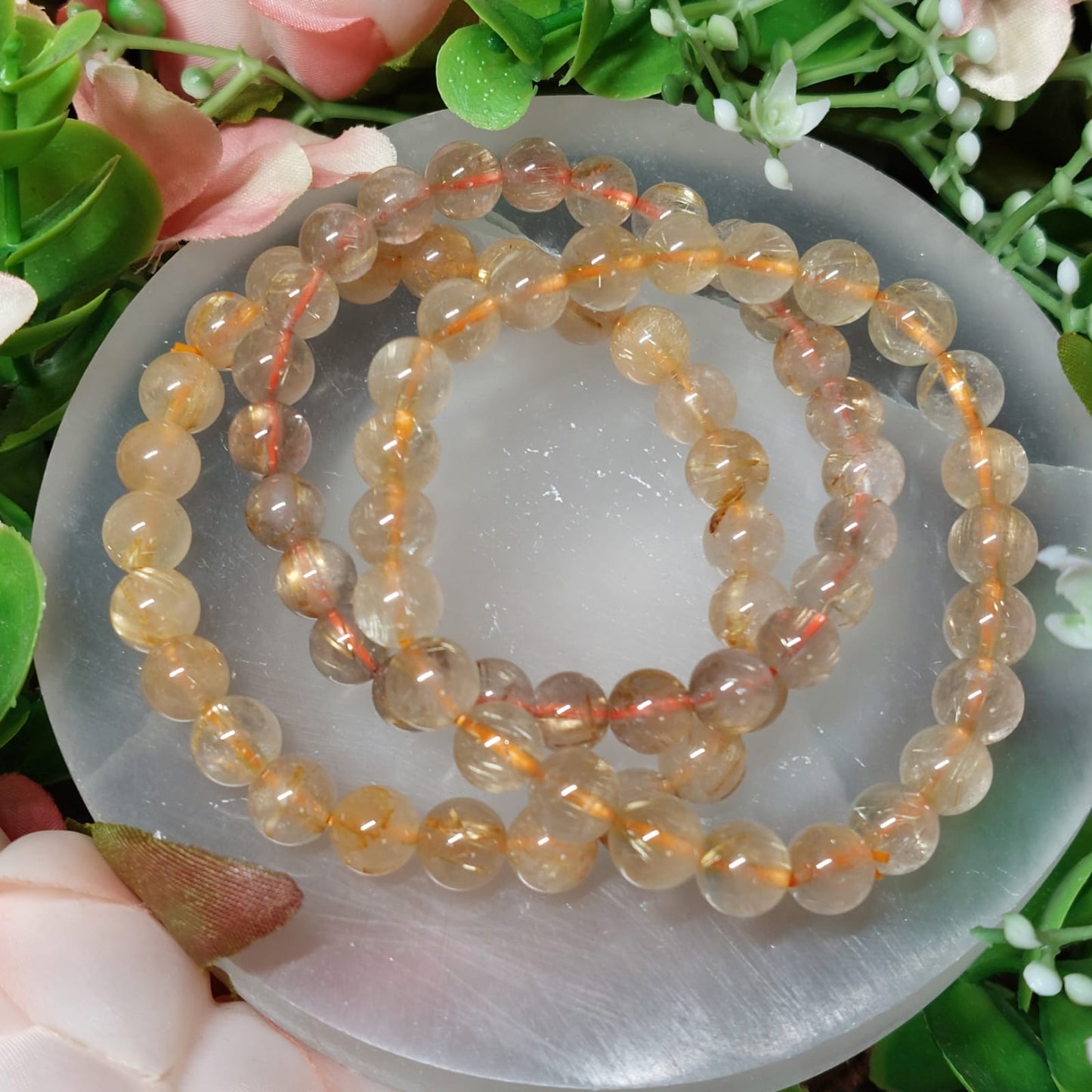Rutil gold Perlen Armband