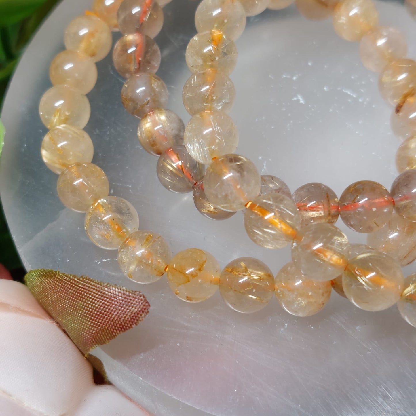 Rutil gold Perlen Armband