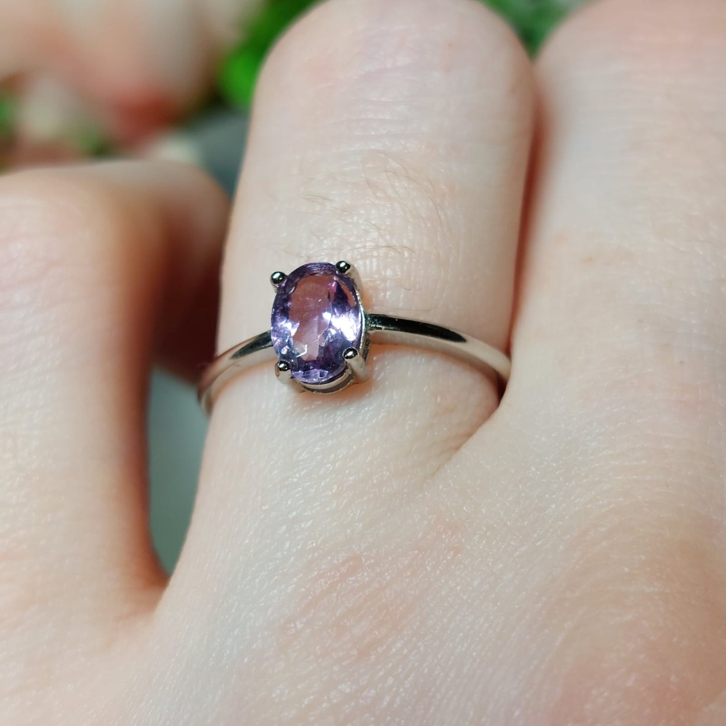 Amethyst facettiert Ring 925er Silber