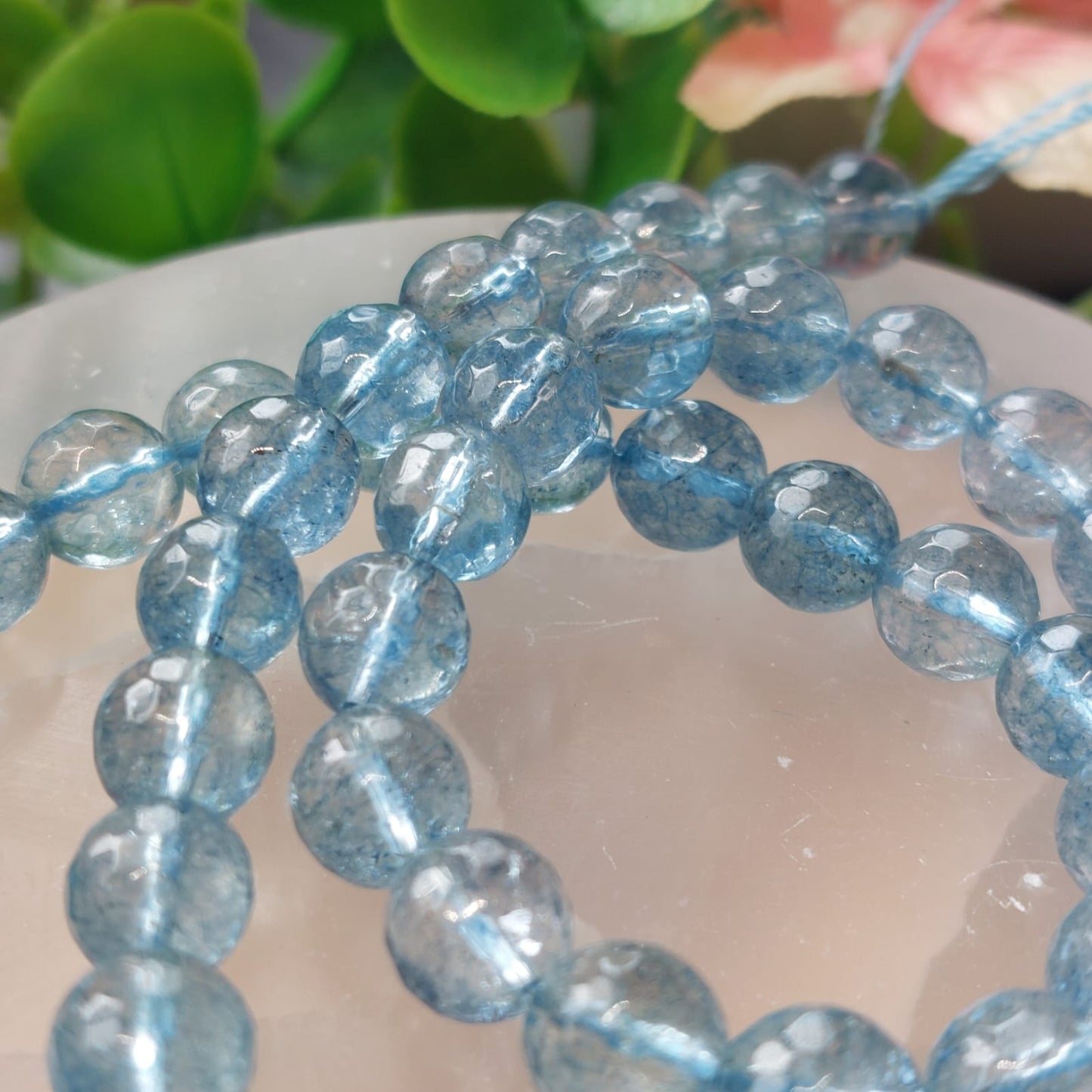 Blau facettiert (Kristall unbekannt, vielleicht. synthetisch) Perlen - 8mm