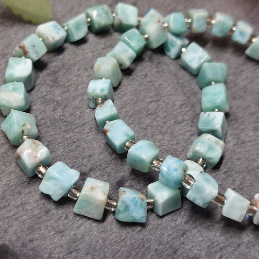 Larimar Würfel Armband