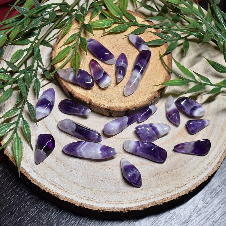 Amethyst (Chevron) Trommelstein länglich