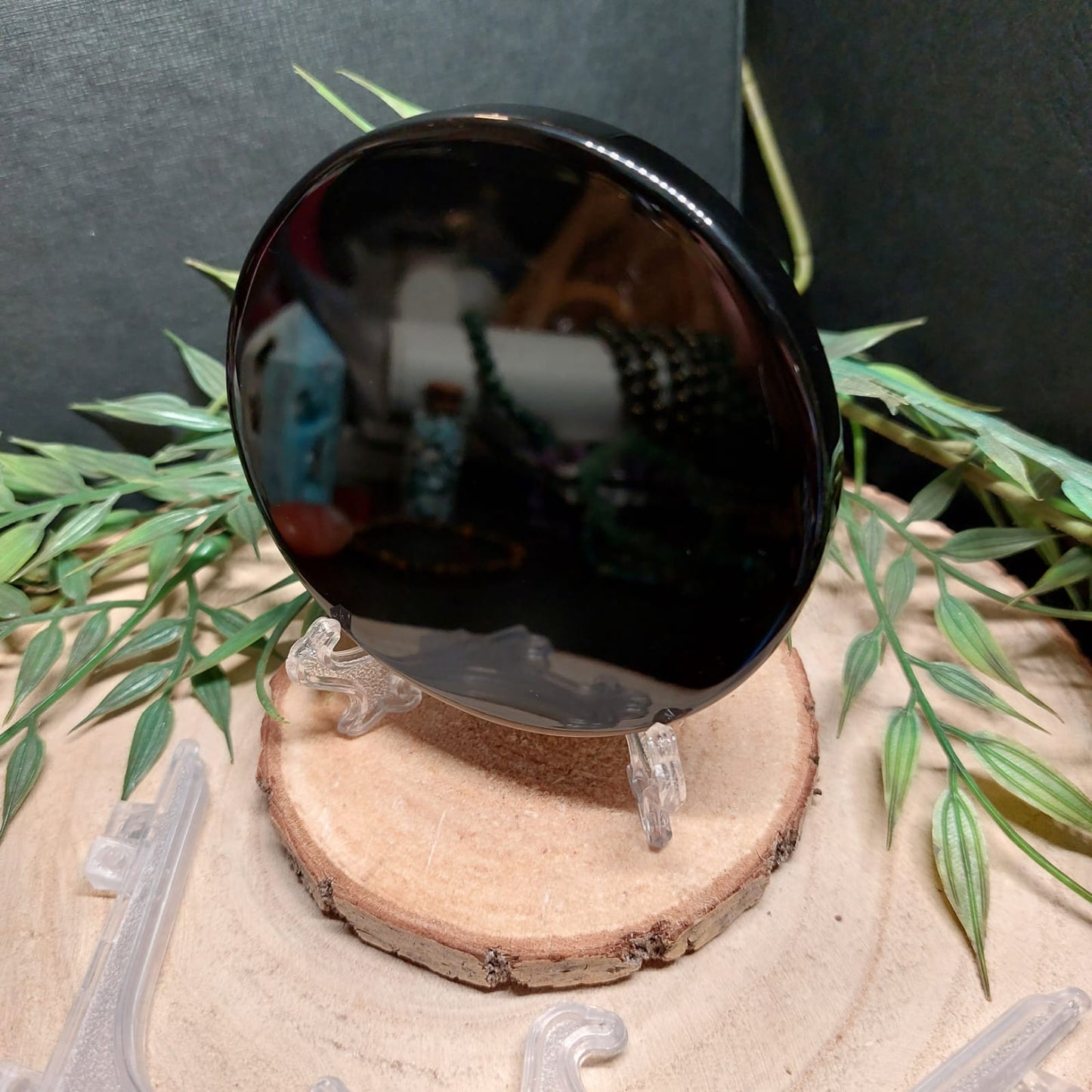 Obsidian-Spiegel (inkl. Ständer)