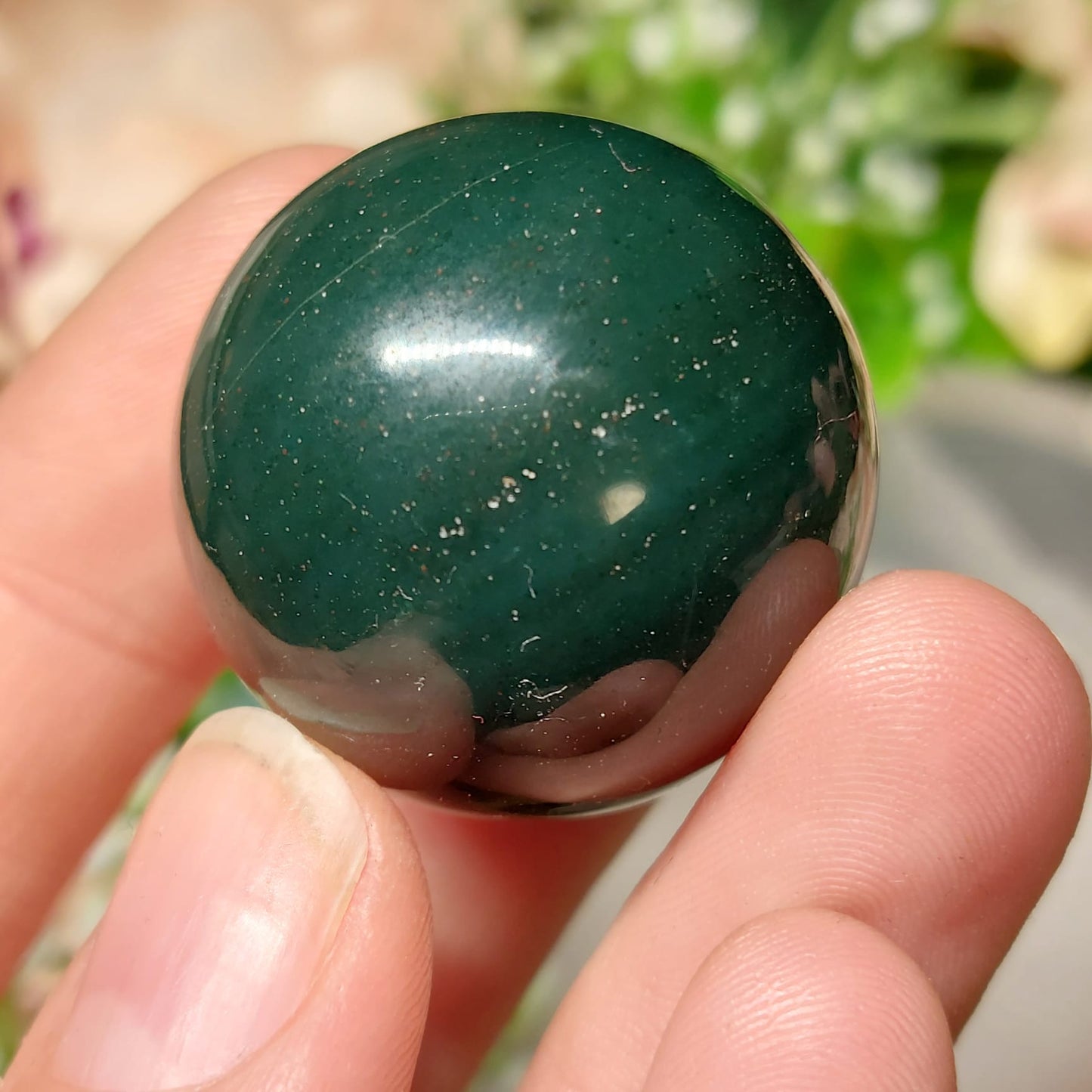 Plasma (grüner Chalcedon) Kugel 3 cm