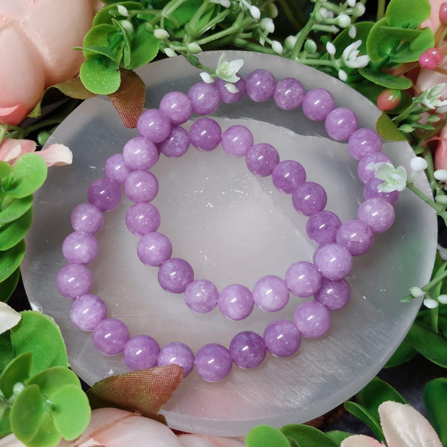 Synthetische Perlen Armband lila