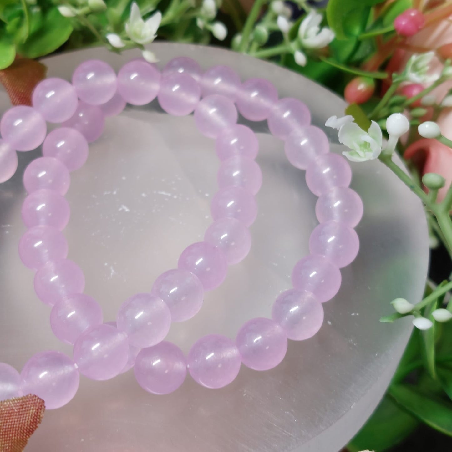 Chalcedon (synth.) Perlen Armband lila