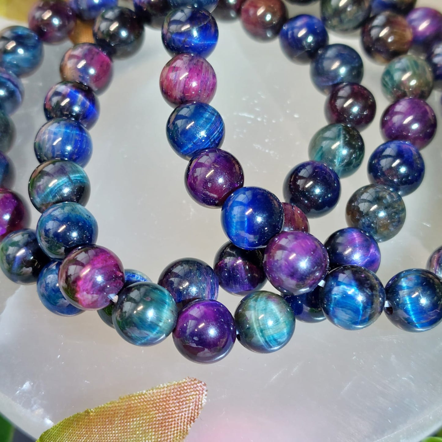 Galaxie Tigerauge Perlen Armband